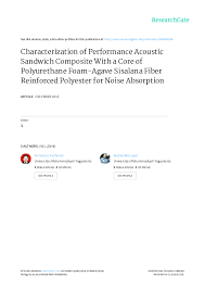 Daftar harga atap fiberglass terbaru 2019, atap fiber merupakan sebuah atap yang berfungsi sebagai atap penerangan, tembus cahaya tidak tembus terhadap panas sinar matahari. Pdf Characterization Of Performance Acoustic Sandwich Composite With A Core Of Polyurethane Foam Agave Sisalana Fiber Reinforced Polyester For Noise Absorption Ferriawan Yudhanto And Ferriawan Yudhanto Academia Edu