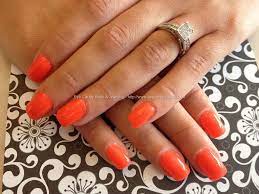 Acrylic Nails With Orange Gel Polish Acrylic Nails With Orange Gel Polish Gel Nails Diy Nails Gel Nail Extensions
