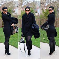 Black Sweater Dress Slouchy Boots Mimi G Style Funeral Outfit Black Sweater Dress Fashion