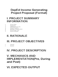 Sample weekly home learning plan (whlp) for the div memo no. Deped Income Generating Project Proposal