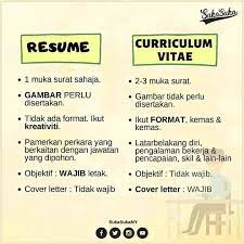 Lalu, apa saja perbedaan cv dan resume lainnya? Perbezaan Resume Unit Psikologi Dan Kerjaya Kv Sandakan Facebook