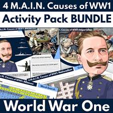 Motives for imperialism political nationalism competition over claiming valuable land economic need resources for industrialization gold and diamonds cheap native african imperialism 1885 berlin conference 4. 4 M A I N Causes Of Ww1 Worksheet Puzzle Activity Pack Bundle Time School History Just Got Interesting