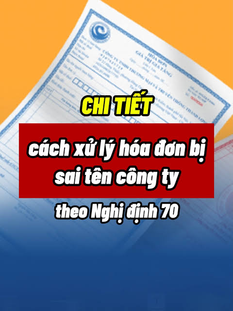 điều chỉnh hóa đơn sai tên công ty