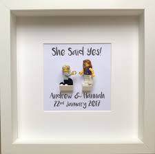 Lego Personalised Engagement Gift With Customised Minifigures Engagement Frame Gift For Personalized Engagement Gifts Special Wedding Gifts Engagement Frames