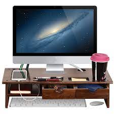 (1) total ratings 1, $320.65 new. Waytrim Bamboo Monitor Stand Wood Computer Monitor Riser Wooden Desktop Organizers With Storage Drawers For Imac Laptop Printer Xbox One Walmart Com Computer Riser Monitor Stand Desktop Organization
