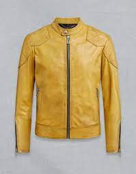 Men S Mustard Distressed Yellow Leather Retro Style Biker Jacket Mens Coats Jackets Gelb