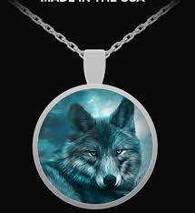Wearable Art Black Wolf Design In A Round Sterling Silver Pendant Necklace Featuring The Art Of Carol Cavalaris Black Wolf Wearable Art Necklace Wolf