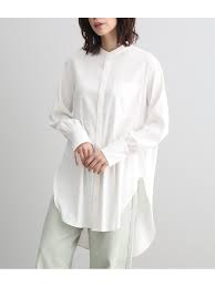 サロン アダム エ ロペ salon adam et rope のスタンドカラーシャツチュニック インテリア キッズ メンズ レディースファッション 服の通販 founy ファニー ファッション fashion レディース women トッ シャツ 白 レディース ファッション レディース
