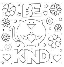 Instill kindness for everyone with this inspirational coloring page set from indigo ink boutique. Be Kind Coloring Pages Vector Images Over 170