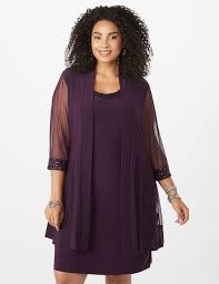 Plus Size R M Richards Sequin Trim Mesh Jacket Dress Dressbarn Jacket Dress Plus Size Fashion Plus Size Maxi Dresses