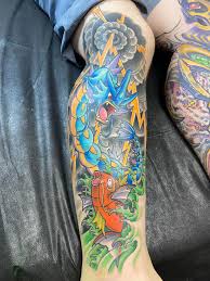 See more ideas about japanese tattoo, traditional japanese tattoos, foo dog tattoo. Gyarados Traditional Japanese Tattoo Pokemon Parlor