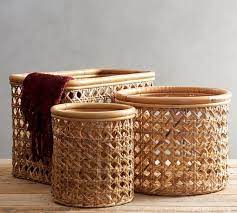 Custom high quality different shape holiday hotel breakfast floating pool rattan tray. Abel Open Weave Rattan Baskets Rattan Basket Canes Decor Cane Baskets