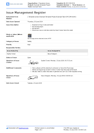 What are the components of an. Issue Management Template Smarter Than Excel Easy To Use
