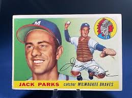 1955 Topps Baseball Card Jack Parks #23 Milwaukee Braves