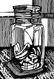 banaantjes in de pot illustratie grafisch thema