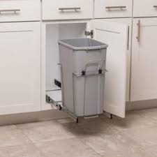 Simply Put 35 Quart Plastic Pull Out Trash Can Lowes Com Trash Can Cabinet Pull Out Trash Cans Trash Can