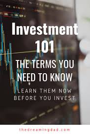 Investment 101 Investing Terms Everyone Should Lear Investing 101 Finance Investing Investing