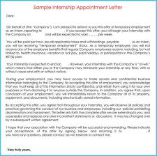 The employer does not have to grant it. Sample Internship Offer Appointment Letters 7 Templates Formats