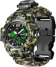 Amazon.com: Reloj digital táctico de supervivencia 23 en 1, para hombres y  mujeres, pulsera militar multifuncional y ajustable, relojes deportivos de  camuflaje impermeable al aire libre con brújula y banda de paracaídas :