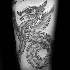 This celtic symbol with a dragon is a masculine tattoo, perfect for older men! 50 Celtic Dragon Tattoo Designs For Men Knot Ink Ideas