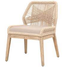 Beach pillows, coastal lighting, beach house rugs, and coastal wall décor and accessories all help to bring your seaside vision to life. Lorry Coastal Beige Woven Rope Mahogany Dining Side Chairs Set Of 2 Kathy Kuo Home
