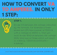 Volt Amp Va To Amp Amperes Convert Conversion