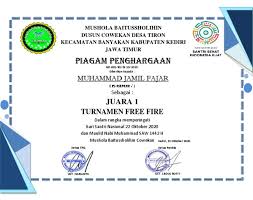 Maybe you would like to learn more about one of these? Piagam Free Fire