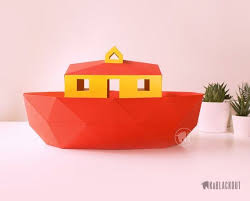 Noah S Ark Papercraft Template Papercraft Ark Noahs Ark Etsy In 2020 Papercraft Templates Noahs Ark Decorations Paper Crafts