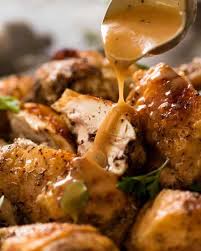 Crispy Herb Baked Chicken With Gravy Easy Roast Chicken Recipe Easy Roast Chicken Roast Chicken Pieces Recipe Baked Chicken