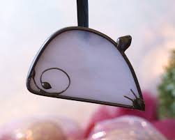 Home & Living :: Home Decor :: Ornaments :: READY TO SHIP ~ Christmas Mouse  Stained Glass Ornament