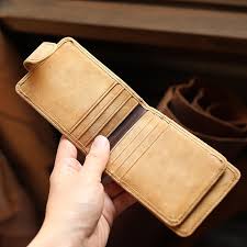 A slim credit card holder with three card slots and two id windows. Crazy Horse Leather Men Short Wallet Card Holder Wallet Small Wallet Z Lisabag