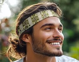 Mandala Headband. Stretchy Head Band. Boho Headwrap. Bohemian Hairband.  Colorful Head Wrap. Beach Headband 60s Style. Mandala Hair Accessory