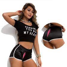 Unsichtbare offene Schritt Outdoor Sex japanische Schuluniform Frauen Gym  Sportswear Hot pants Volleyball sexy jk neue Yoga Booty Shorts - AliExpress