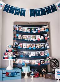 Diy Little Man Diy Baby Boy 1st Birthday Decoration Ideas For Boy Time Flies Airplane 1st Birthday Party Hostess With The Mostess Airplane Birthday Party Planes Birthday First Birthdays