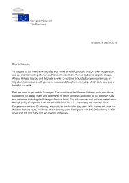 Back to 35 letter to president format. Invitation Letter By President Donald Tusk To The Eu Heads Of State Or Government For Informal Meetings On 7 March World Reliefweb