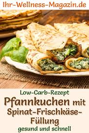 Low Carb Pfannkuchen Mit Spinat Frischkase Fullung Herzhaftes Pancake Rezept Rezepte Herzhaft Pancake Rezept