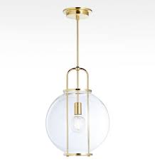 Yeon Glass Globe Brass 1 Light Pendant