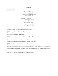 Dreams By Langston Hughes