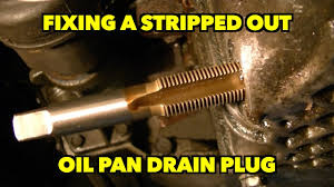 Find solutions to your oil drain plug torque question. Fixing A Aluminum Stripped Oil Pan Drain Plug Youtube