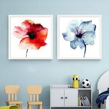 Modern Watercolor Minimalist Alpine Orchid Flowers Prints Living Room Wall Art Picture Can Wall Art Living Room Wall Art Pictures Decorative Furniture Painting
