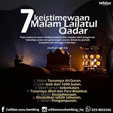 Dalam al quran, malam lailatul qadar disebut dengan malam kemuliaan yang lebih mulia dari malam seribu bulan. 7 Keistimewaan Malam Lailatul Qadar 1 Malam Turunnya Al Quran 2 Lebih Baik Dari 1000 Bulan 3 Malam Penuh Keberkatan 4 Tu Takdir Malaikat Malaikat Jibril