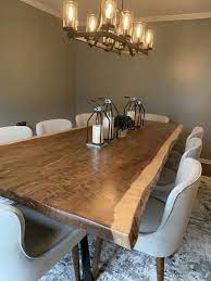 Live Edge Dining Table Made To Order Etsy Live Edge Dining Table Live Edge Dining Room Slab Dining Tables