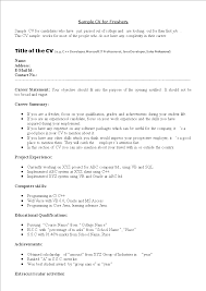 Sample of a communications, writing, and editing cv. Sample Cv Format For Freshers Templates At Allbusinesstemplates Com