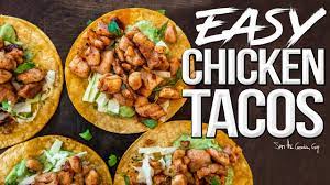 Did i mention it's in a taco shell made entirely of cheese? Easy Chicken Tacos W Avocado Cream Sauce Sam The Cooking Guy 4k Youtube