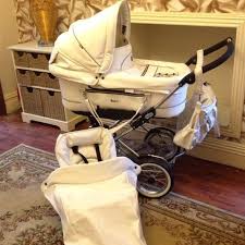 Stunning Emmaljunga Mondial 3 In 1 White Leather Pram White Leather Pram Leather