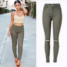 Jean femme taille haute skinny. New Fashion Ladies Armee Verte Slim Jeans Dechires Skinny Jean Taille Haute Women Grande Jeans Femme Stretch Plus Size Pantalon Jean Femme Stretch Jeans Dechirejeans Taille Haute Women Aliexpress