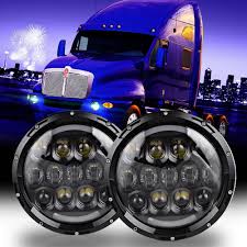 Iowa 80 has semi truck headlights in stock for most makes and models driving on the roads today. Sae Led Headlights Headlamps Black For Kenworth T2000 Semi Truck 7 Dual Angel Car Headlight Lamp Idrecords Auto Parts And Vehicles