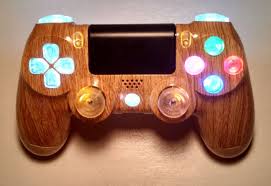 Wood Grain Ps4 Controller Custom Led Mod Strong Durable Thumbsticks Ps4 Controller Custom Ps4 Controller Ps4 Or Xbox One