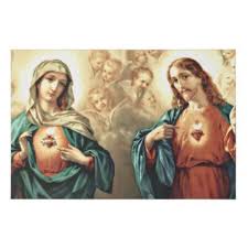 Sacred Heart Of Jesus Immaculate Heart Of Mary Faux Canvas Print Zazzle Com Heart Of Jesus Catholic Print Canvas Prints