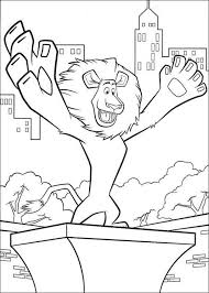 Two lions are carried in a bucket dangling from under a plane and are dragged through a dam that is broken. Madagascar 2 Escape 2 Africa Coloring Pages Coloring Home